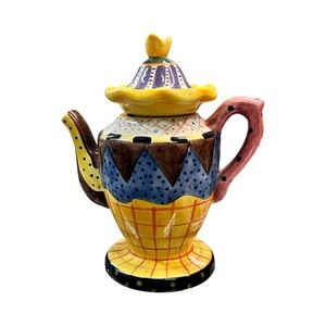 Vintage Bella Casa by Ganz Multicolor Ceramic Teapot